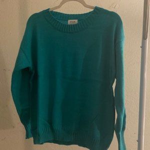 Monroll Women's Aqua Green Long Sleeve Plain Knit Sweater OS (M-L) NIB